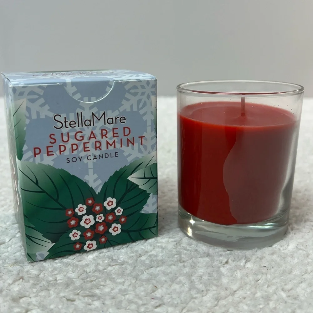 Pacifica Stella Mare Sugared Peppermint Soy Candle + Reed Diffuser Set